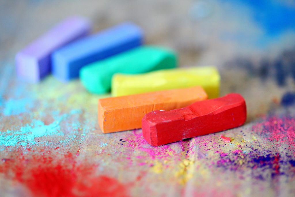 multi-colored chalk