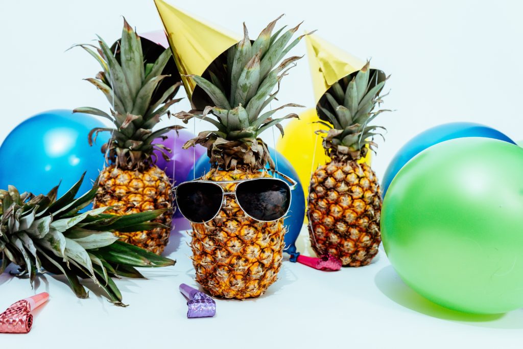 Pinapples dressed up to party.